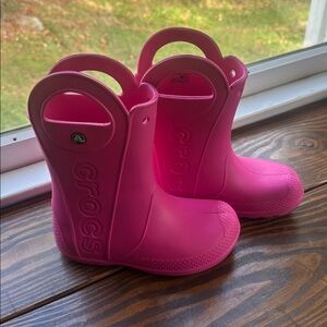 CROCS Kids Handle It Pink Rain Boots